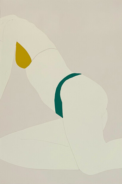 Natasha Law, Knelt in green, 2025. Courtesy of Voltz Clarke Gallery 