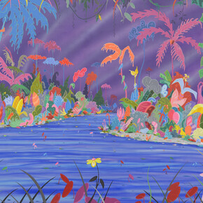 Erik Parker, Undertow, 2015, acrylic on canvas, 72 1/8 x 84 1/8 inches, 183.2 x 213.7 cm
