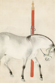 Horse, Isen’in Hoin Eishin (Japanese, 1775–1828), in the style of Ren Renfa (Chinese, 1255–1328), 1816–1828 (Edo period), ink and colors on silk, Japan and Korea. Credit line: Acquired by William T. or Henry Walters
