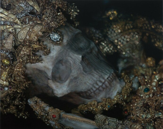 Cindy Wright
Diamond and Pearls, 2014
oil on linen
47 1/4 x 59 inches
120 x 150 cm