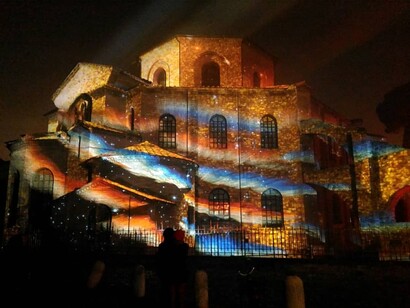 Videomapping in 3d sulla Basilica di San Vitale