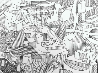 Mapping #2 - charcoal on paper
