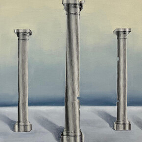 Mathilde Lestiboudois, Colonnes tramées (detail), 2025. Courtesy of Galerie Prima 