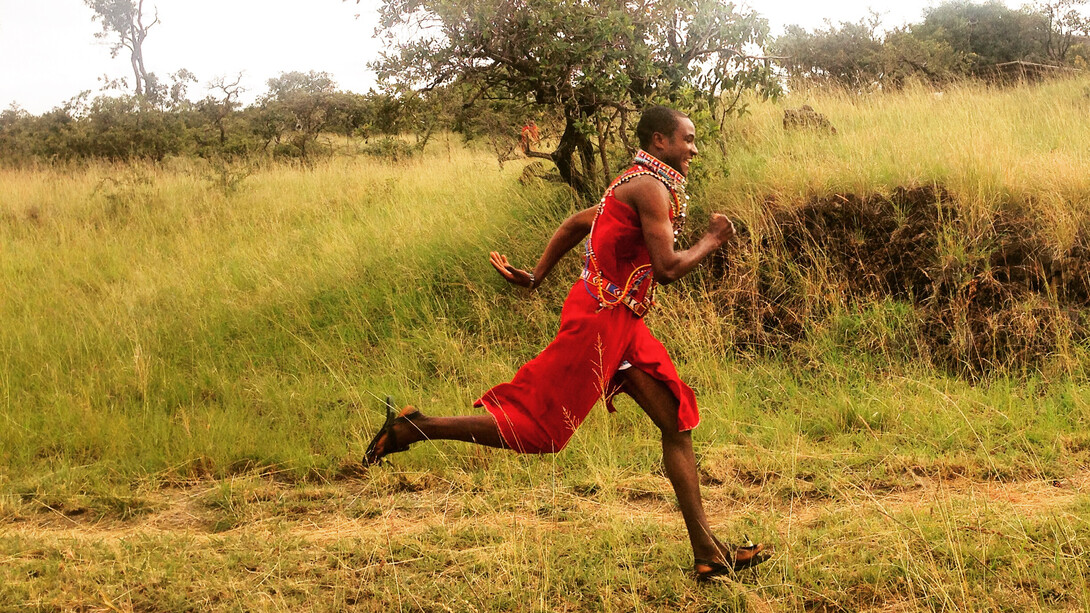 John Metui training in the Chyulu Hills at Campi ya Kanzi