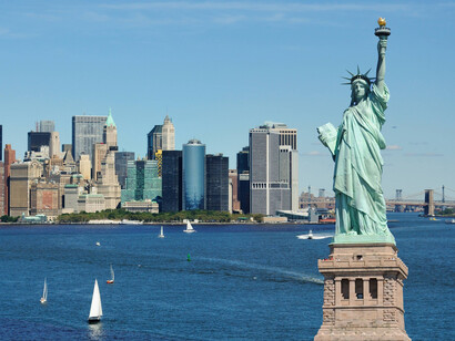 Hudson River and Statue Of Liberty