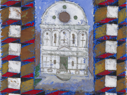 Joe Tilson, The Stones of Venice Santa Maria dei Miracoli, 2015, acrylic on canvas, 183 x 122 cm, © Joe Tilson, courtesy Marlborough Fine Ar 4t