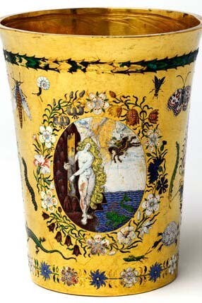 Gold and enamel beaker, 1600 – 25, Northern Europe. Museum no. Loan:Gilbert.28-2008. © The Rosalinde and Arthur Gilbert Collection on loan to the Victoria and Albert Museum, London