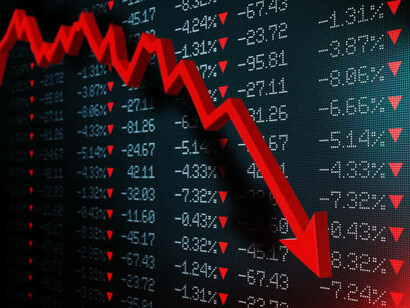 A sharp decline in the stock market amid a deepening economic crisis and recession