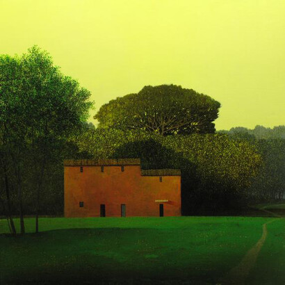 Alessandro Tofanelli, Tutto può accadere, olio su tavola, 60 x 60  