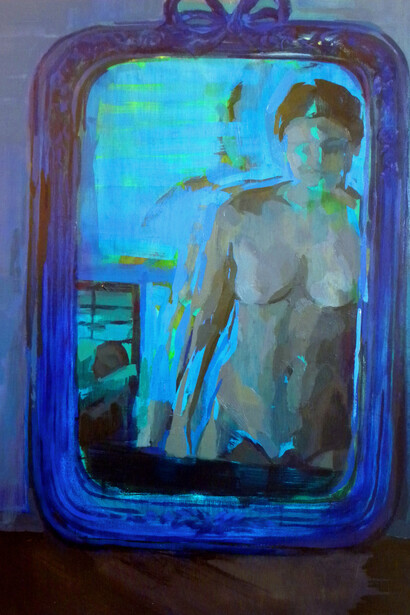 Rachel Rickert_Witching Hour_40x30 in_oil and oil stick on canvas_2018