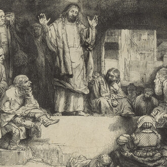 Rembrandt Harmenszoon van Rijn, Christ preaching (‘La petite tombe‘) (détail), c. 1652. Avec l'aimable autorisation du Kunsthaus Zürich