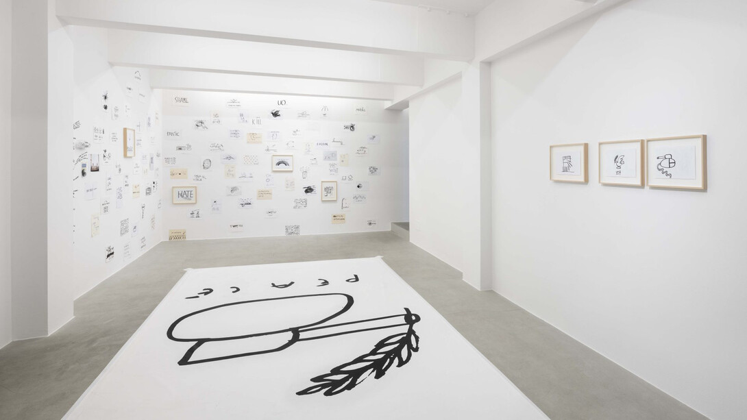 Dan Perjovschi, Drawing anarchy, exhibition view. Courtesy of kaufmann repetto