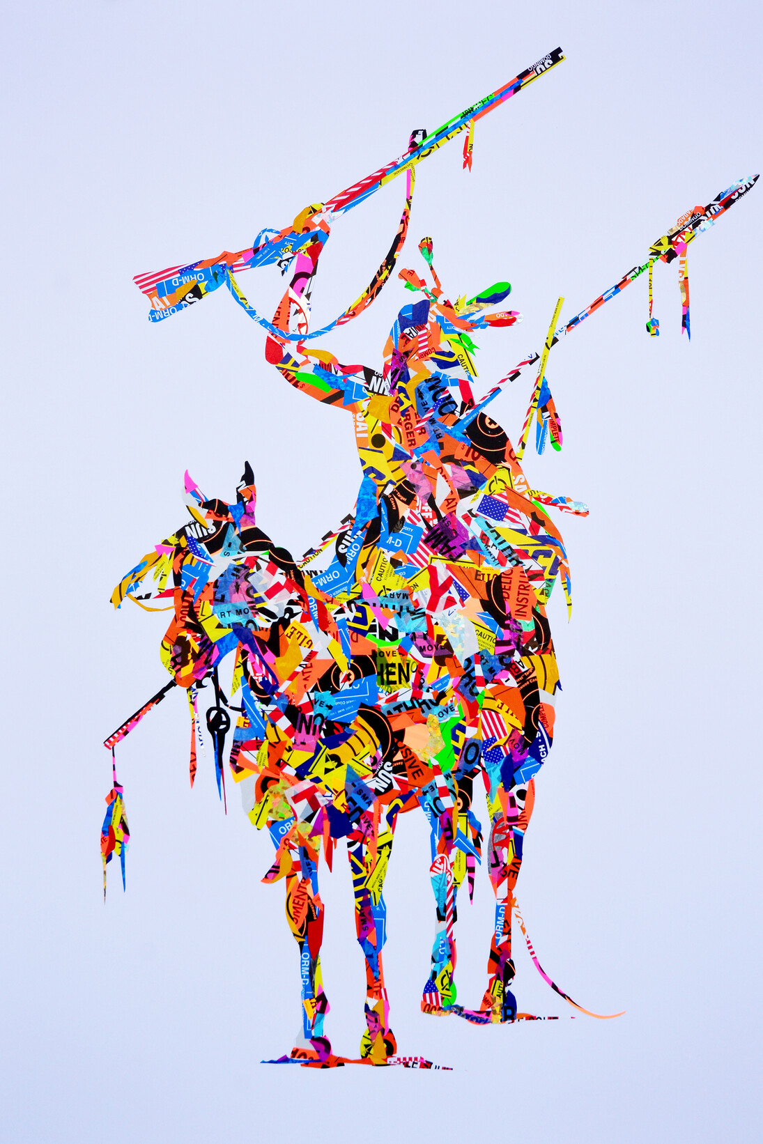 Ryan Metke, Red Hawk, 2014, Signed & dated on verso, Stickers on board, 30 x 40 in, 76.2 x 101.6 cm
(MET018)