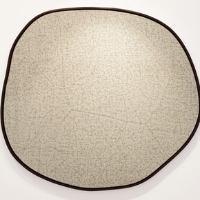 Davide Balula, Artificially Aged Painting (Wet, Dry, Wet, Dry, Wet Dry), 2014, Factory treated linen canvas, wooden frame, 70 x 2 inches (177.8 x 5.1 cm) © Davide Balula. Courtesy galerie frank elbaz and Gagosian Gallery. Photography by Claire Kremer.