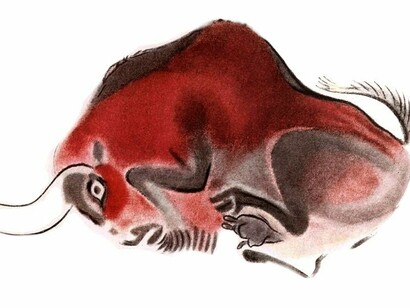 The cave painting from Altamira depicts a bison or a vincent, Spain