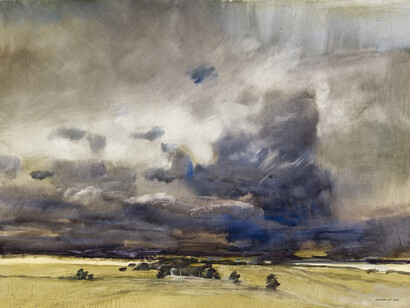 James Morrison, Storm over the Grampians, 14.i.2015, oil on board, 75 x101 cm