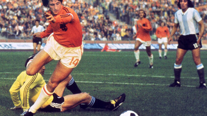 Johan Crujiff durante Olanda-Argentina