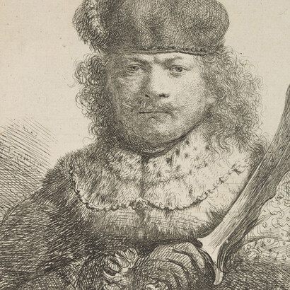 Rembrandt van Rijn, Self-Portrait with Raised Sabre, 1634