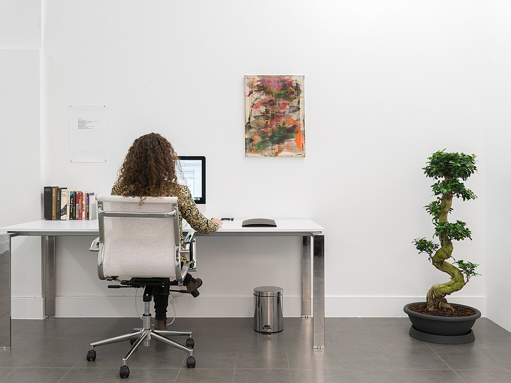 Keith J.Varadi,
Reading, Writing, 2015,
13 novels, bookends, 14 poems, reading list, push pins, office table, office chair, office equipment, trash can, gallery assistant,
variable dimensions