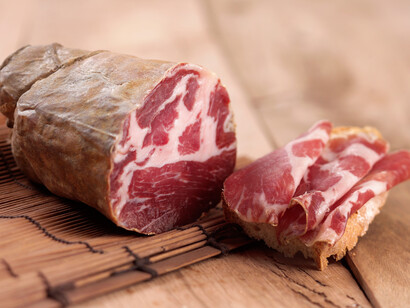 A gently spicy Capocollo of Martina Franca, Puglia