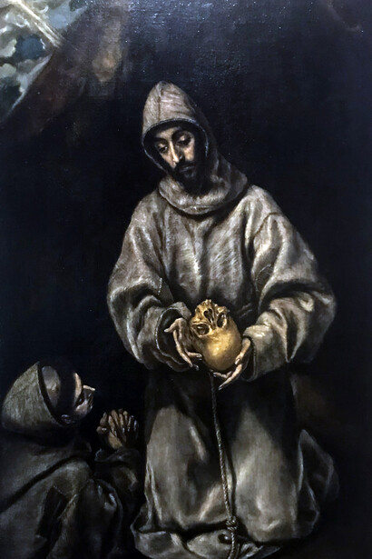 El Greco; San Francisco y fray León meditando sobre la muerte, Museo de El Greco, España