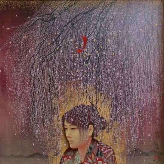 Kyosuke Tchinai, Cerisier sur la mer, 41cm x 41cm , © Kyosuke Tchinai and Gallery Elena Shchukina