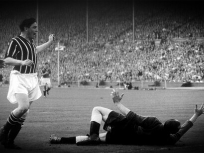 Momenti della finale di FA Cup del 1956 Manchester city contro il Birmingham City