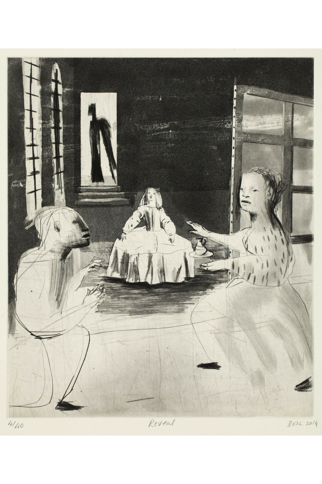 Deborah Bell, Reveal, 2014, Spitbite, aquatint and Drypoint, Edition of 40, 40 x 46 cm, Published by David Krut Print Workshop