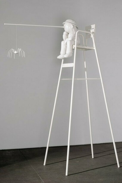 Cosima von Bonin,
Idler #124 (The Passive Aggressive Version),
2011, 2011,
steel, glass fibre reinforced plastic, aluminum, styrofoam, lacquer,
109.06 x 89 x 36 inches,
277 x 226.1 x 91.4 cm.
Courtesy the artist and Petzel, New York