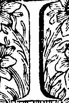 Letra "I" ornamentada en el diccionario vasco-español Larramendi, 1745