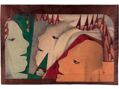 Dorothy F. Foster, Sleepless, 1970-1986, ballpoint pen, colored pencil, and graphite on found coated newsprint, 5 1/4x7 3/4 inches. Courtesy of March