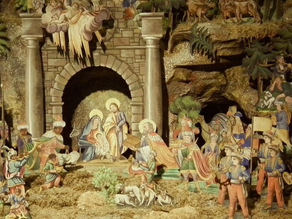 La representación de la ofrenda de los magos en el portal de Belén