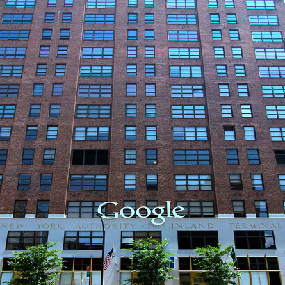 Bürogebäude von Google in New York City, Vereinigte Staaten von Amerika, mit dem größten Anzeigenteam der Firma