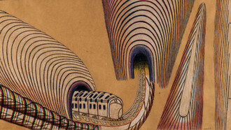 Obra de Martín Ramírez, 1954, sin título (detalle)