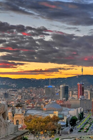 Barcelona. Plaza de Espanya´s sunset view