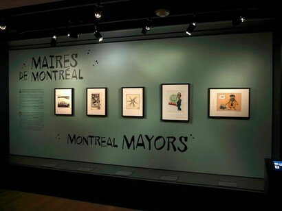 Aislin: 50 Years of Cartoons, Exhibition view. Courtesy of McCord Museum
