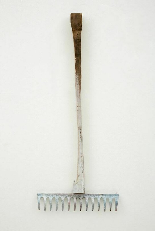 Jay Heikes, American Goth, 2013, Iron, wood, ink and tempera, 34 x 5 x 1 3/4 inches 86.4 x 12.7 x 4.4 cm, Courtesy of Marianne Boesky Gallery, New York