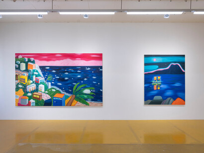 Fares Thabet, A sky on your pillow, exhibition view. Courtesy of Gallery Exit 