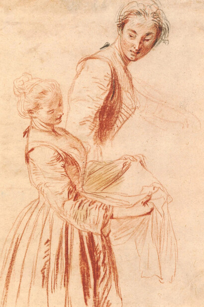 Antoine Watteau, Two studies of a woman, about 1716–7. Courtesy of the British Museum