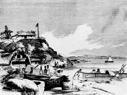 El fuerte de San Carlos en 1854. Fuente: «Harper's New Monthly Magazine»