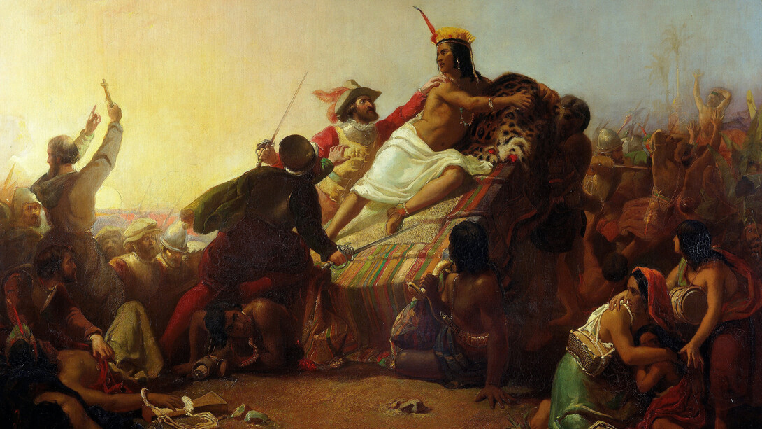 John Everett Millais- Pizarro capturando al Inca de Perú