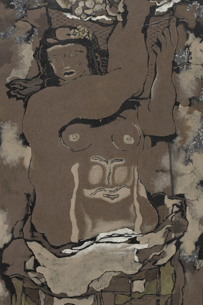 Canephores (Canéphores), 1922, Oil on canvas, 180,5 x 73 cm each, Christian Marclay, Centre Pompidou, Musée national d'art moderne, Paris. Bequest Baronne Eva Gourgaud, 1965, Georges Braque © VEGAP, Bilbao, 2014, Photo © Bertrand Prévost - Centre Pompidou, MNAM-CCI/Dist. RMN-GP