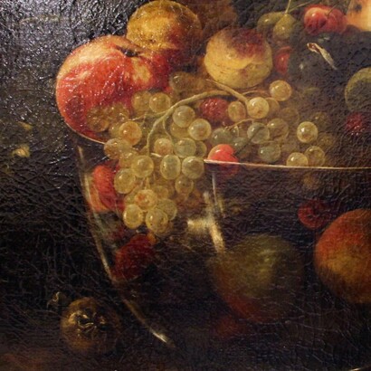 Filippo napoletano, Rinfrescatoio con frutti, 1600-20 ca. Particolare. Villa Medicea di Poggio a Caiano (Prato), Italia