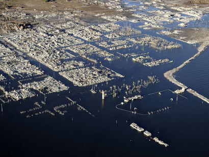 Villa Epecuén, población situada a siete kilómetros de Carhué que fue anegada completamente por las aguas del lago Epecuén en 1985