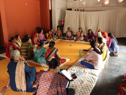 Kachchh weaver transformation study team with women weavers @ Ashish Kothari