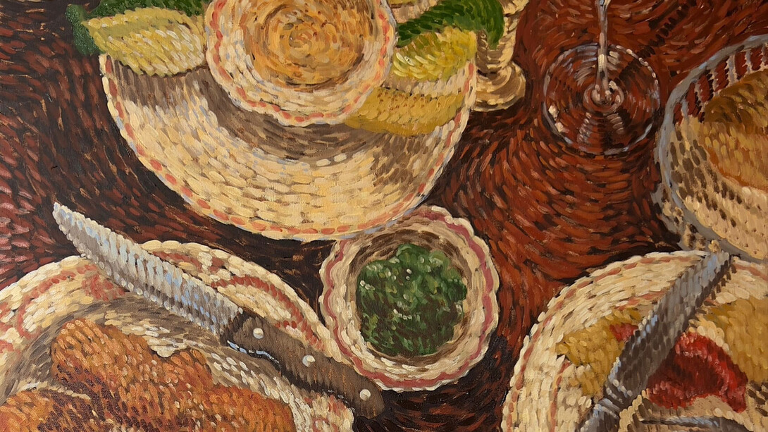 Jess Cochrane, Dinner at corner (detail), 2025. Courtesy of the artist and Sullivan+Strumpf. Photography by TBC