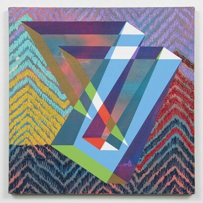 Nichole van Beek, Why?, 2014, acrylic, fiber paste and glitter on canvas, 15 x 15 inches. Courtesy of the artist and Jeff Bailey Gallery, New York