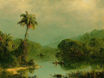Frederic Edwin Church; Paisaje tropical, c. 1855 (detalle)