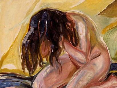 «Desnudo femenino de rodillas»(1919), Munch
