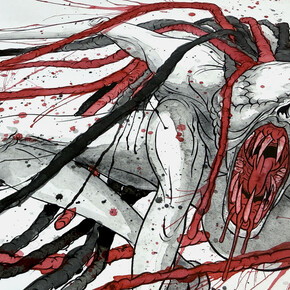 Alex Pardee, Bokor in progress (detail). Courtesy of Harman Projects